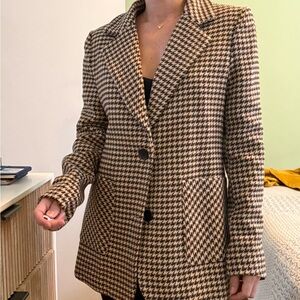Commense Houndstooth Black and Brown Blazer